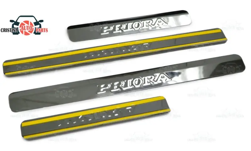 Tanie Drzwi parapety dla Lada Priora 2007 ~ 2018 krok płyta wewnętrzna akcesoria wykończenia ochrona scuff dekoracja samochodu jasne