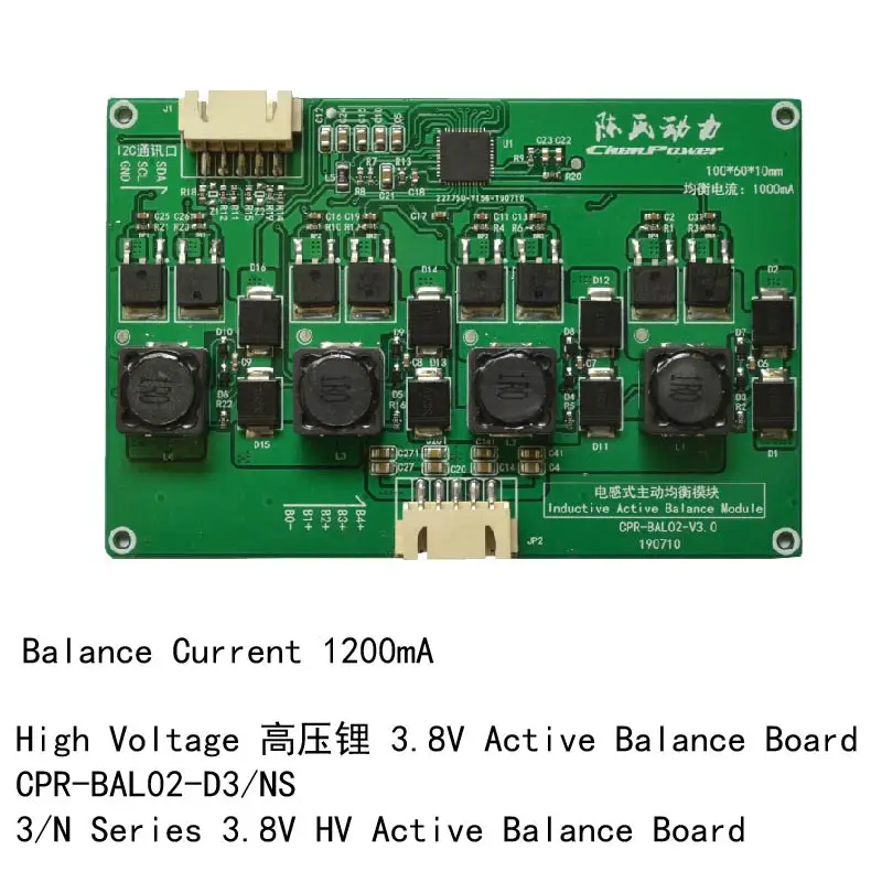 

1200mA 3/4 Series 3.8V High Voltage Lithium battery Active Balance Board Suitable For 100AH