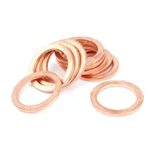 UXCELL-arandela plana de cobre con forma de anillo métrico, 18Mm X 24Mm X 2Mm, 10 piezas