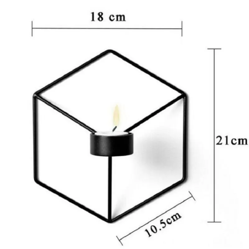 DIY настенный 3D геометрический подсвечник чайный светильник подсвечник металлический домашний декоративный подсвечник