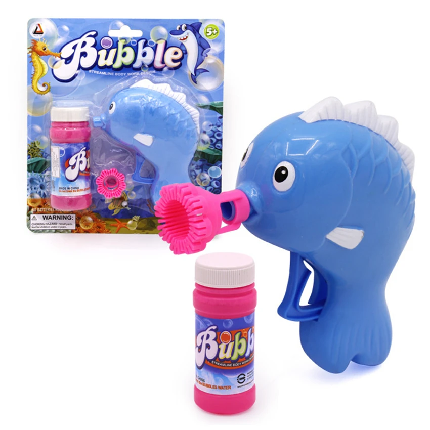 

Eva2king Hot Carp Cartoon Bubbles Guns Toy Fish Manual Bubble Kids Toys For Children Playing Funny Outdoor Game Birthday Gift