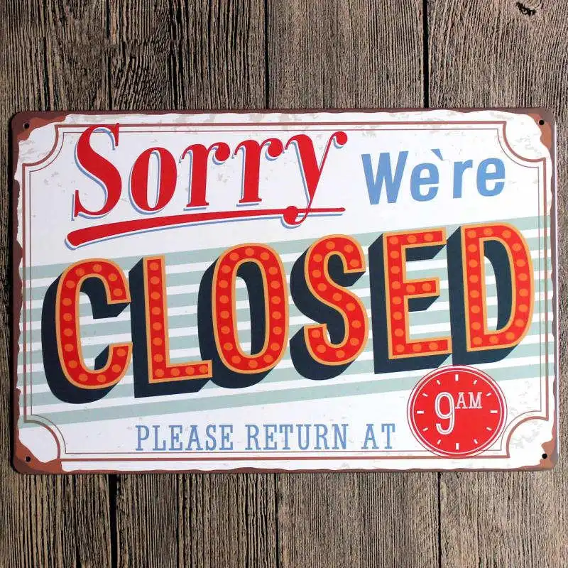 Open Closed Signs Coffee Decoration Tin Plate Pub Retro Decorative Bar Club Garage Decoration Home Decor 20x30 cm - Цвет: 5512