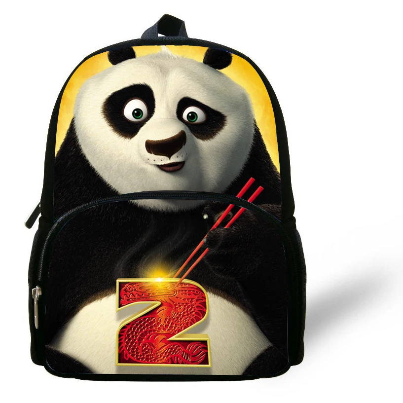 

12-inch Cartoon Bag Kung Fu Panda Backpack Children School Bags Boys Mini Kids Backpackds For School Mochila Infantil Menino