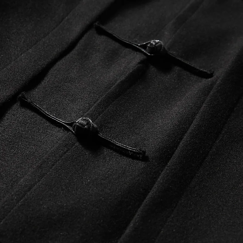 MRDONOO Мужская Осенняя зимняя утолщенная шерстяная куртка в китайском стиле, длинное шерстяное пальто средней длины, ветровка, мужское повседневное пальто