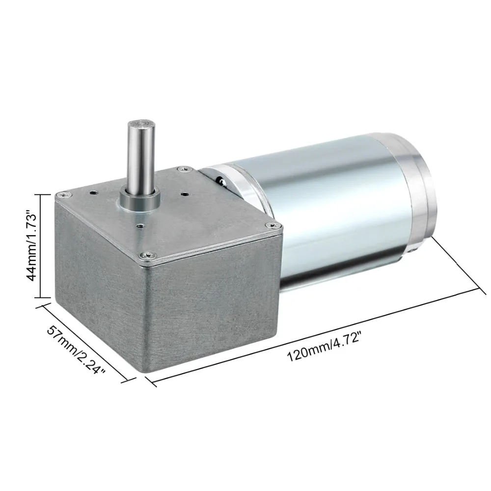 

UXCELL DC 24V 200RPM 1.9A 8kg.cm 20x8mm Shaft High Torque Reversible Turbine Worm Gear Motor with Carbon Brushes Self-locking