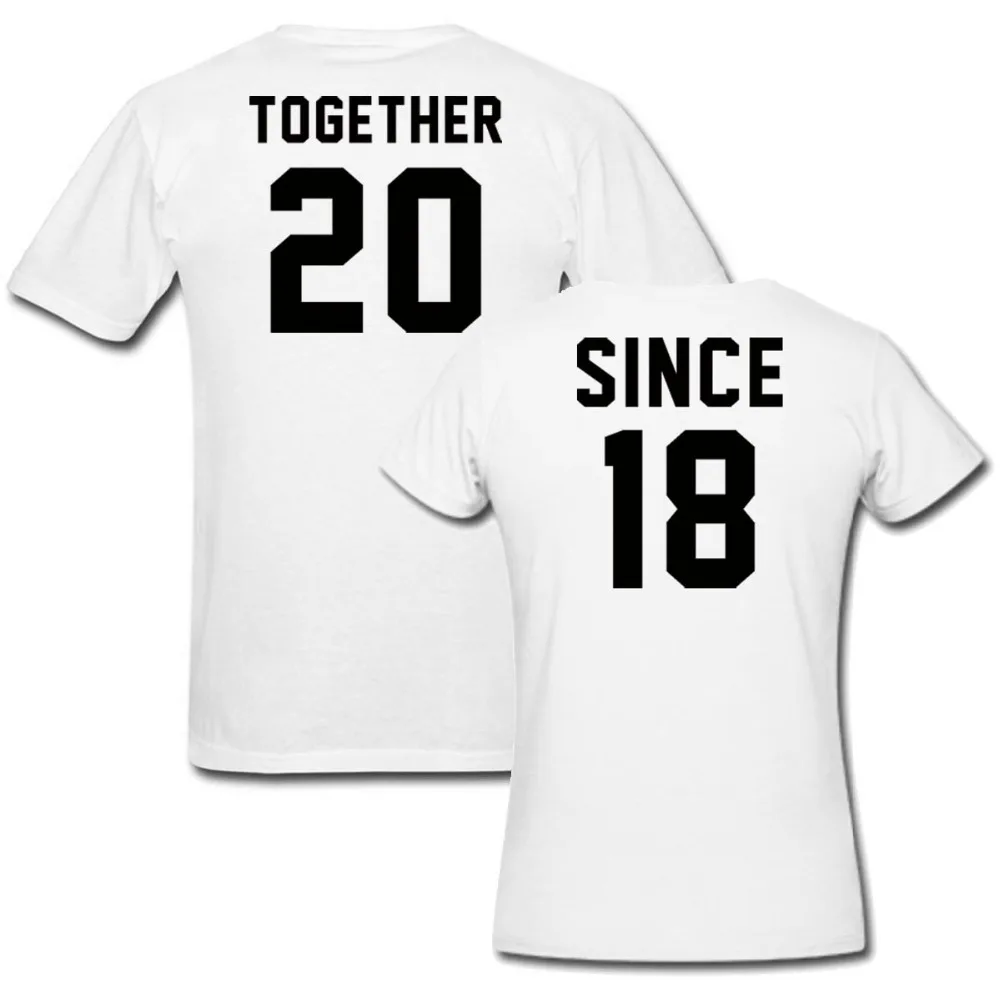 Us 15 59 35 Off Since Together 2018 Matching T Shirt Funny Custom Wedding Party Shirts Personalized Hip Hop Tops Tee Homme In Us 15 59 35 Off Since Together 2018 Matching T Shirt Funny Custom Wedding Party Shirts Personalized Hip Hop Tops Tee Homme In