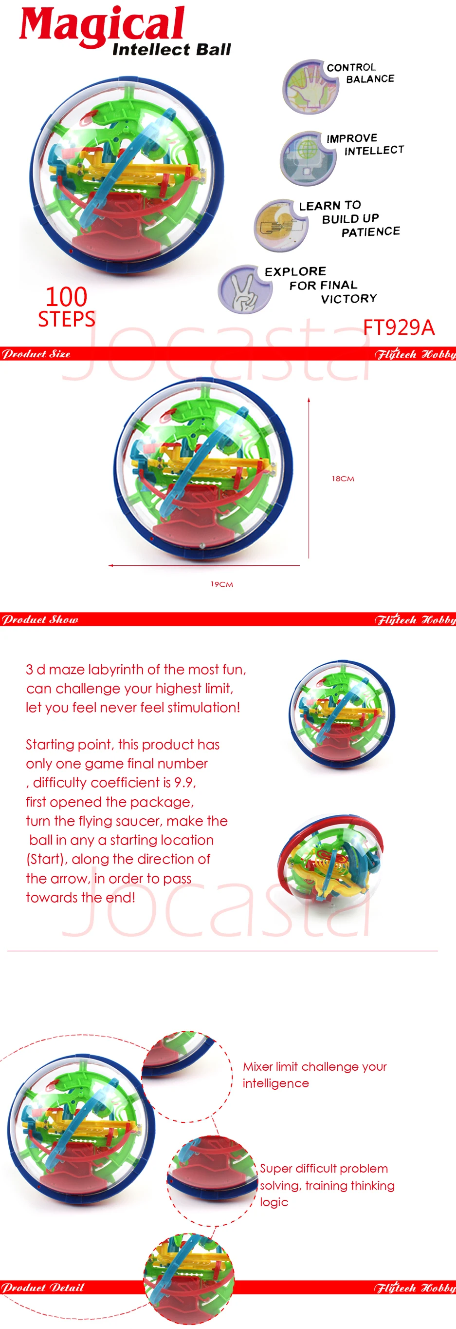 3D волшебный лабиринт мяч головоломка игра игрушки Роллинг IQ развивающая игрушка мяч 100 шагов баланс мозговой Прорезыватель Развивающие игрушки для детей