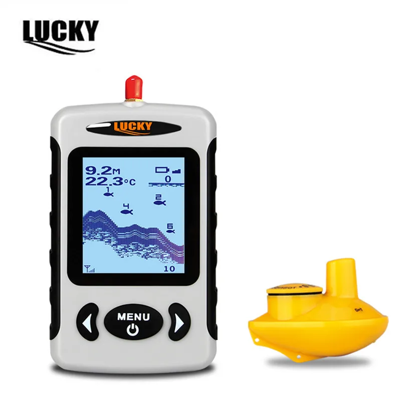 

Lucky FFW718 Portable Wireless Fish Finder With CR2032 Battery 45M/135FT Sonar Depth Sounder Alarm Ocean River Lake Fishing Tool