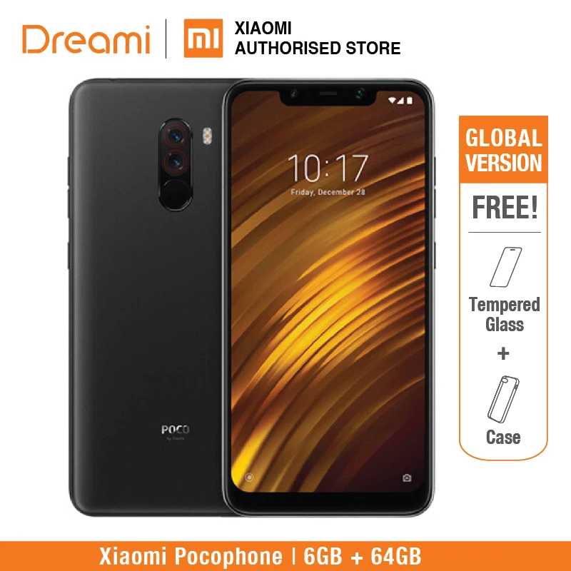 النسخة العالمية Xiaomi Pocophone F1 64 GB ROM 6 GB RAM (العلامة التجارية الجديدة و مختومة) بوكو f1