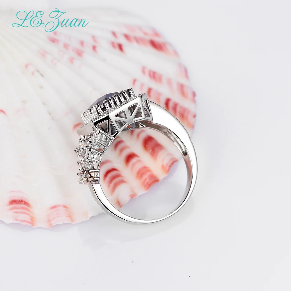 I&zuan 100% 925 Sterling Silver Jewelry Ring 3.71ct Sapphire Luxury Rings For Women Trendiest Square Gemstone Jewelry R0065-W02