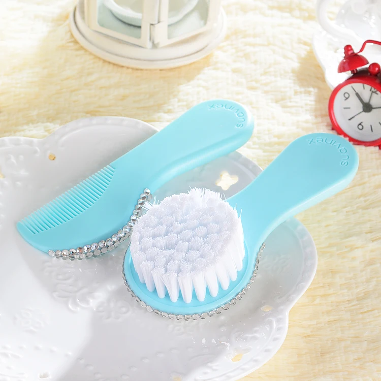 MIYOCAR Bling Bling blue beautiful set of good quality baby comb and bling blue white  crown pacifier for baby shower gift MIYOCAR Bling Bling blue beautiful set of good quality baby comb and bling blue white  crown pacifier for baby shower gift