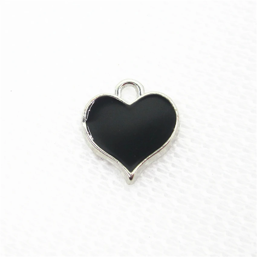 

New Arrival 20pcs/lot Black Heart Dangle Charms Hanging Charms DIY Bracelet Necklace Pendants Jewelry Floating Charms
