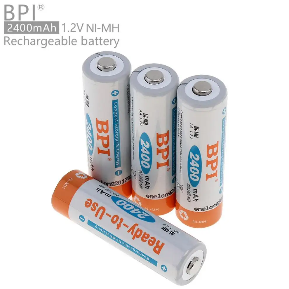 8 шт Подлинная карточная установленная BPI AA NiMH аккумуляторная батарея 2400mAh 2A батарея для камеры