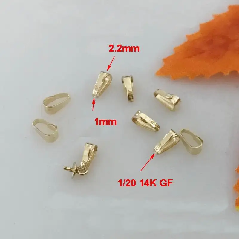 

2.2x5.3mm 5pcs Gold filled Clasps Pinch Clasp Bails Charm Melon Seeds Buckle Pendant DIY Connectors Jewelry Findings J2517