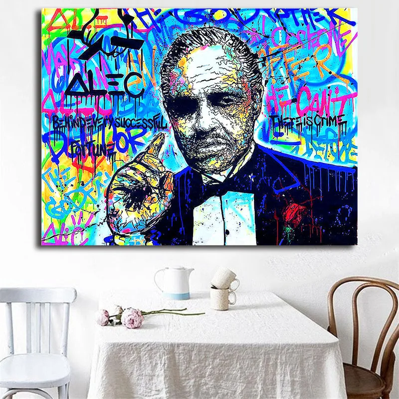 

Street Graffiti Alec Monopolyingly Modern Canvas Painting Oil Print Poster Wall Art HD Picture for Living Room Home Decoration