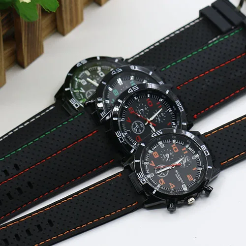 Мужские спортивные наручные часы с силиконовым ремешком в армейском стиле