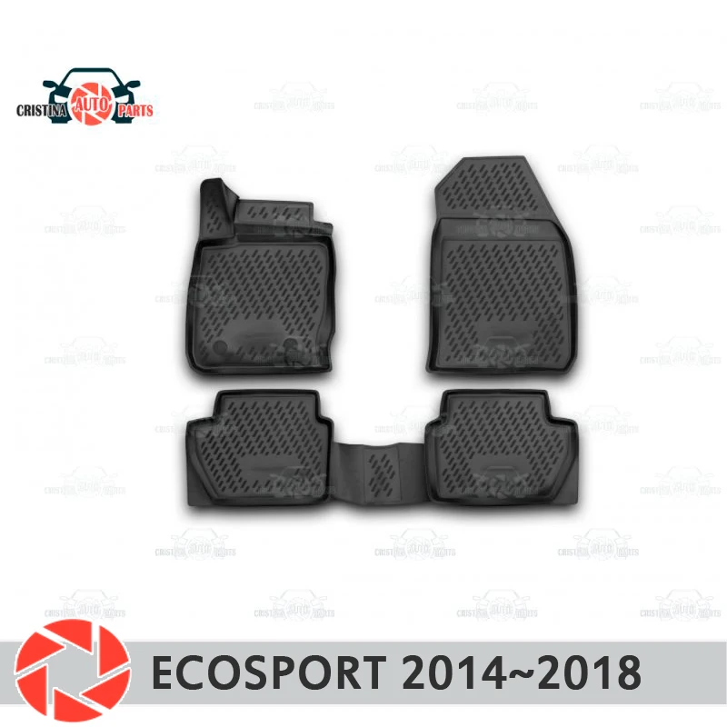 Коврики для Ford Ecosport 2014 ~ 2018, Нескользящие полиуретановые коврики для защиты от грязи, аксессуары для стайлинга автомобиля Коврики для Ford Ecosport 2014 ~ 2018, Нескользящие полиуретановые коврики для защиты от грязи, аксессуары для стайлинга автомобиля