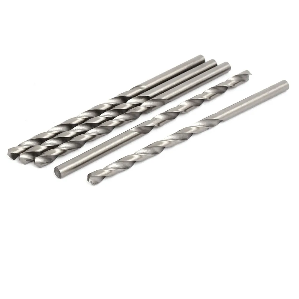 5PCS Twist Drill Bits 7.1mm Dia HSS Double Flutes Straight Shank Drill Bit Silver Tone To Drill