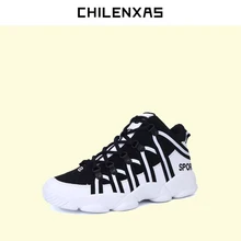 CHILENXAS Autumn Winter Men Casual Shoes mesh Fly Weave New Fashion Ankle Boots Breathable Comfortable Height Increasing Light