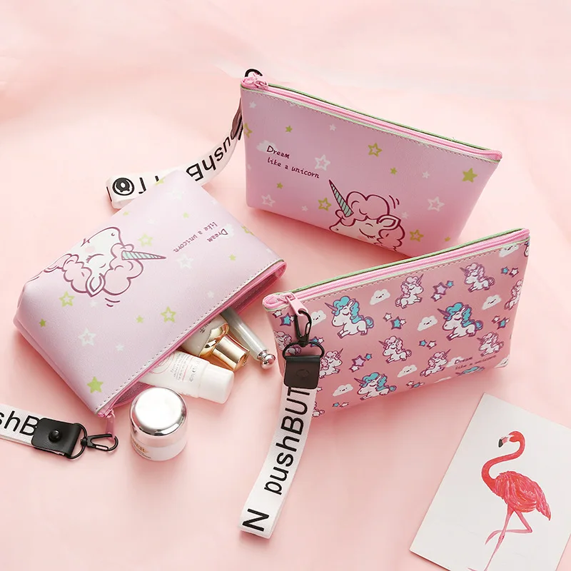

Cartoon Unicorn pencil case cute plant large capacity waterproof Portable pen bag stationery pouch kids gift school supplies