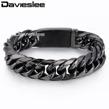 16 мм тяжелые мужские Мальчики цепи гладкой Rombo двойной обуздать Ссылка Золотой тон 316L Нержавеющая сталь браслет подарок ювелирных изделий LHB344