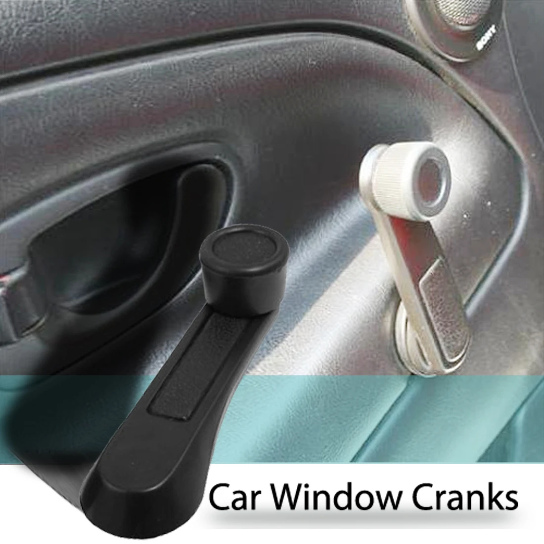 X Autohaux 2 Pcs Black Plastic Car Window Winder Cranks Handle Leverin