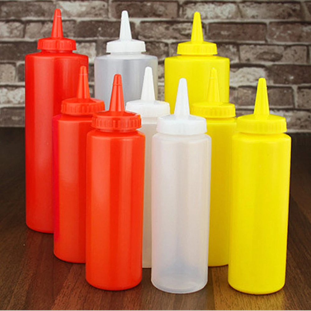 1PCS Sauce Squeeze Bottle Honey Cream Oil Salad Storage Bottle Ketchup