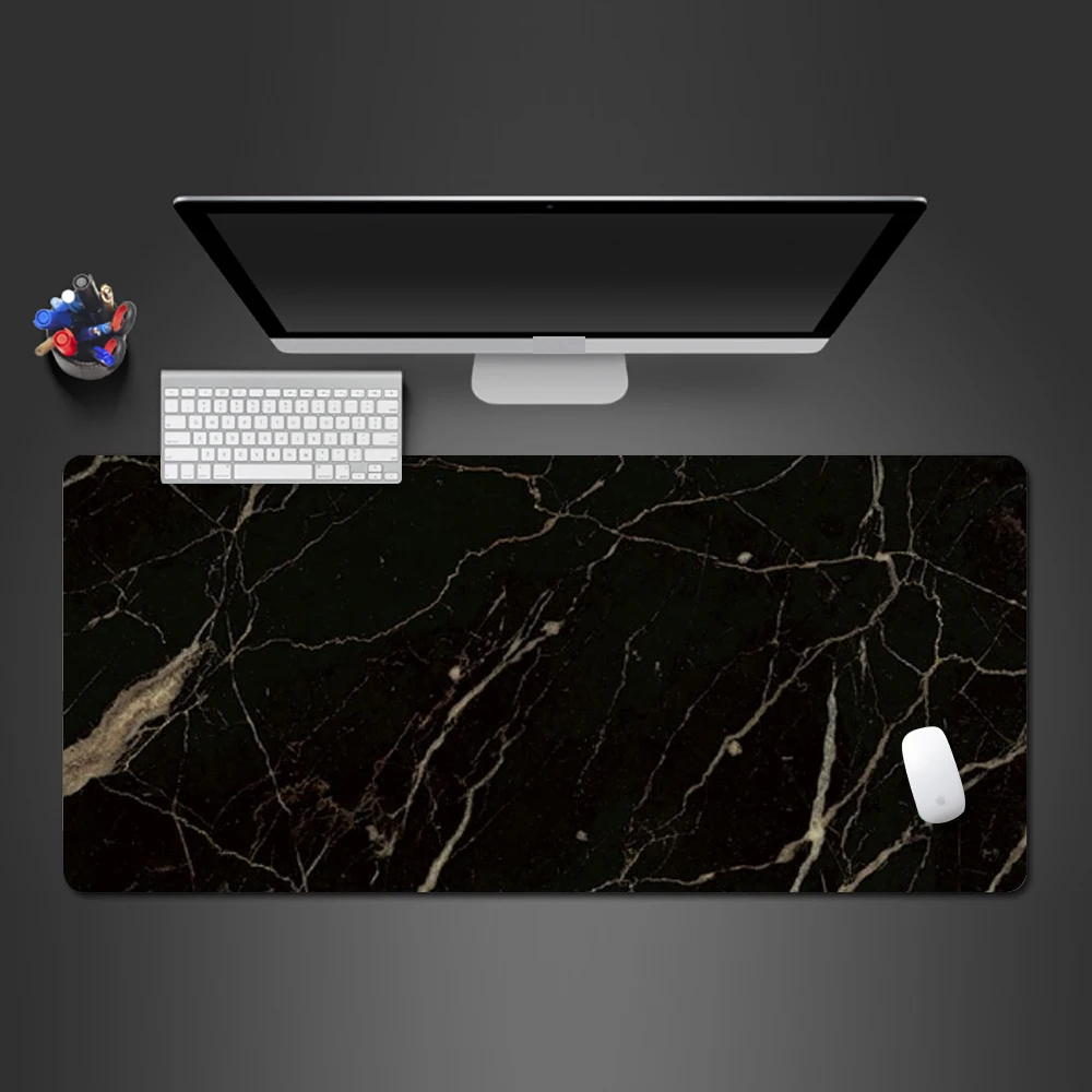 

Senior Balck Ornate Marble Mouse Pad High Quality Lock Side Professional Gamer Computer Keyboard Mouse Desk Mat Mouse Mat Gaming