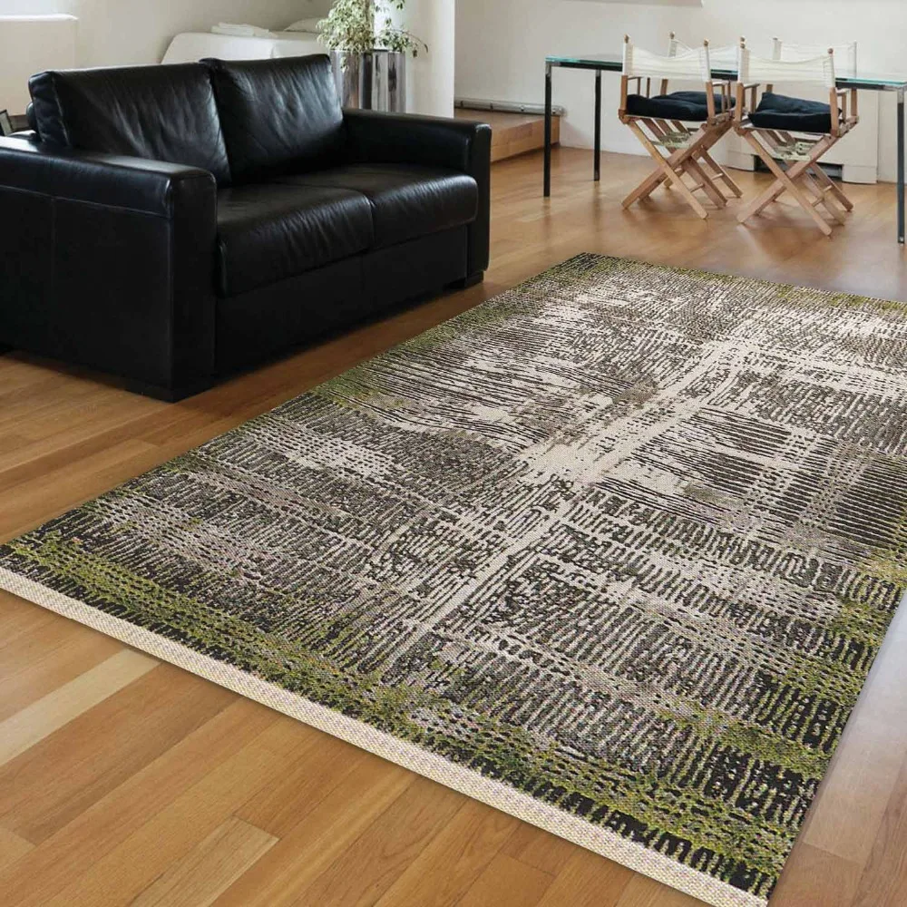 

Else Green Authentic Brown Lines Turkish Ethnic Vintage 3d Print Anti Slip Kilim Washable Decorative Area Rug Bohemian Carpet