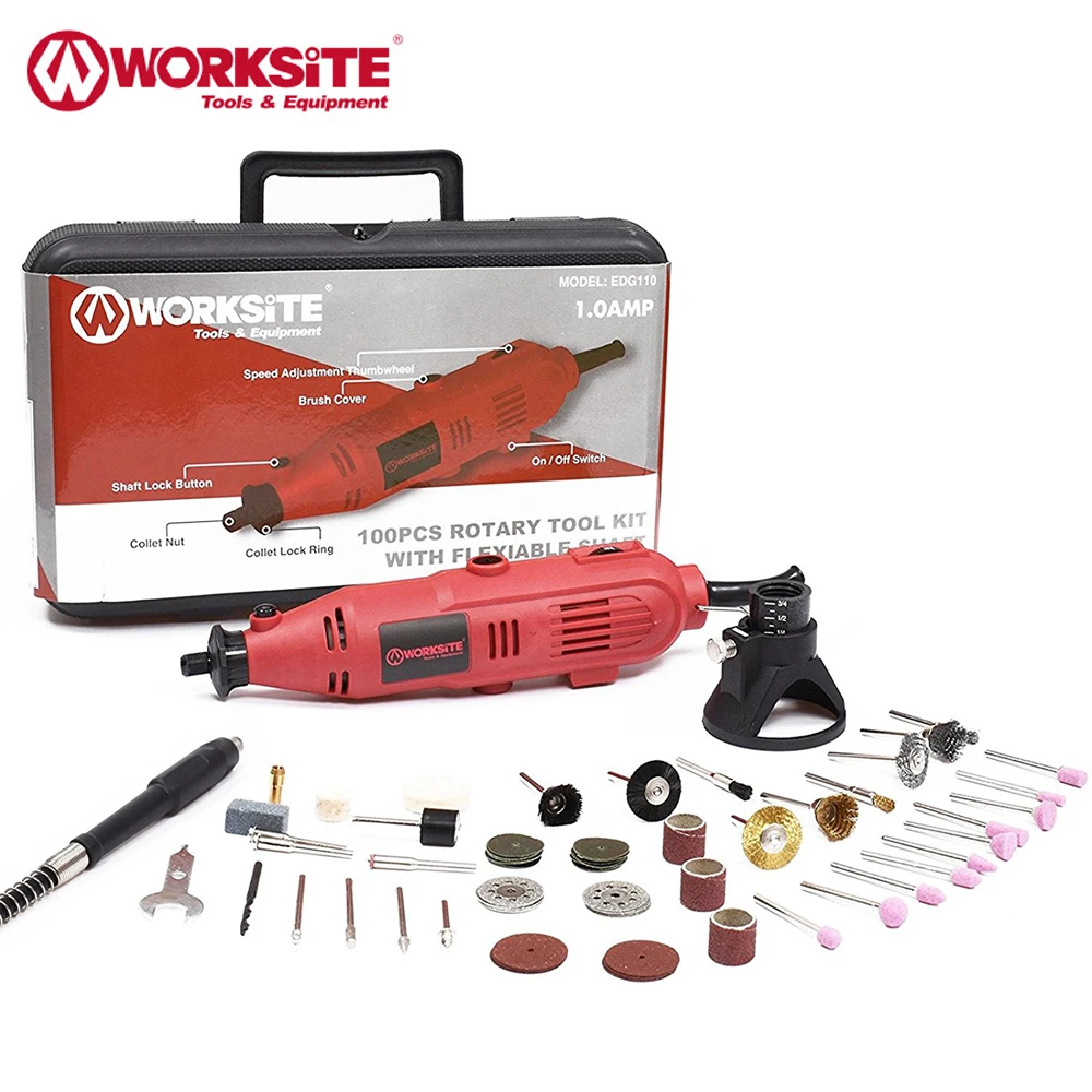 

121 Pieces Rotary Tool Kit WORKSITE Mini Drill Variable Speed Grinder Drilling Machine with Engraving Accessories Power Tools