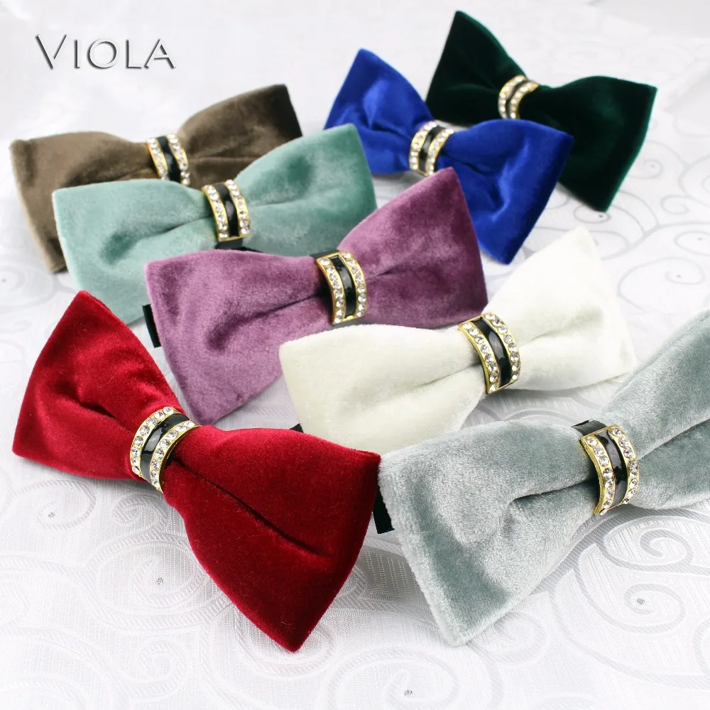 Elegant Velvet Bowtie Metal Leather Glossy Women&Men Butterfly Party Wedding Dress Tuxedo Accessory Formal Gift Bow Tie 20Colors