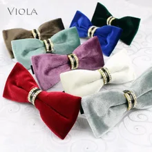Elegant Velvet Bowtie Metal Leather Glossy Women&Men Butterfly Party Wedding Dress Tuxedo Accessory Formal Gift Bow Tie 20Colors