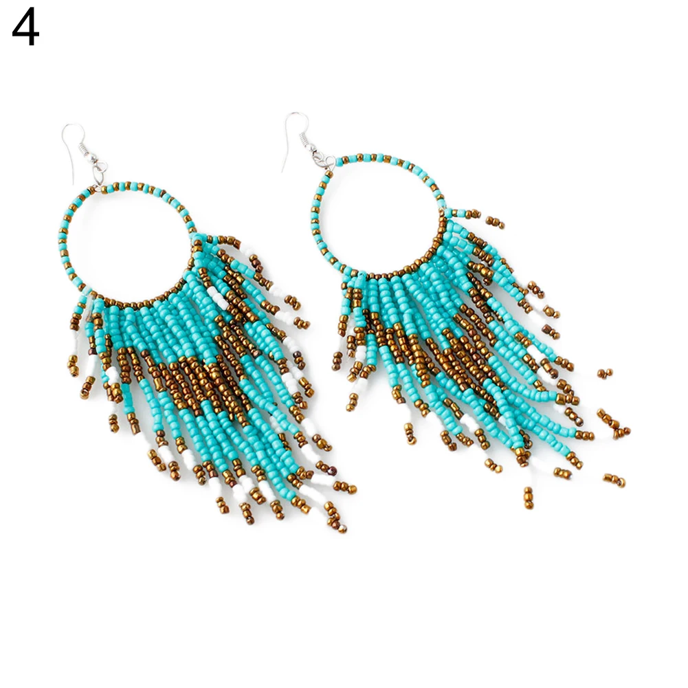 Fashion Lady Boho Long Tassels Dangle Hook Earrings Socialite Eardrop Jewelry | Украшения и аксессуары