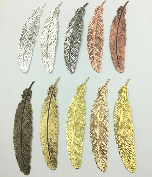 

110*24mm Hole/Sclausura Feather Filigree Pendant Copper with Antique Bronze/Rose Gold/Silver/Black Fallen Petals,Hairpin Vintage