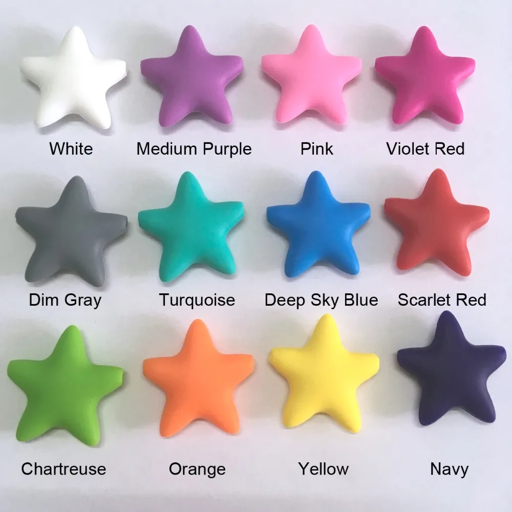 silicone star beads