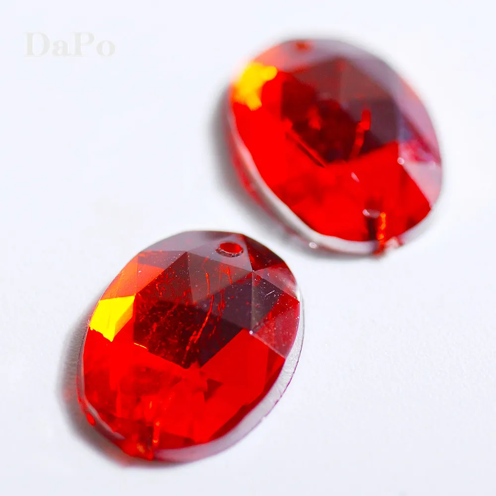 10x14mm 100pcs Oval Sew On Rhinestones With Two Holes Sewing Flat back