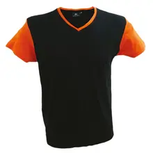 Футболка из хлопка черный/оранжевый