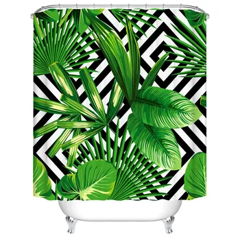 

Monstera Tropical Aquarelle Jungle Watercolor Leaves Artificial Tropical Leaves Shower Curtain