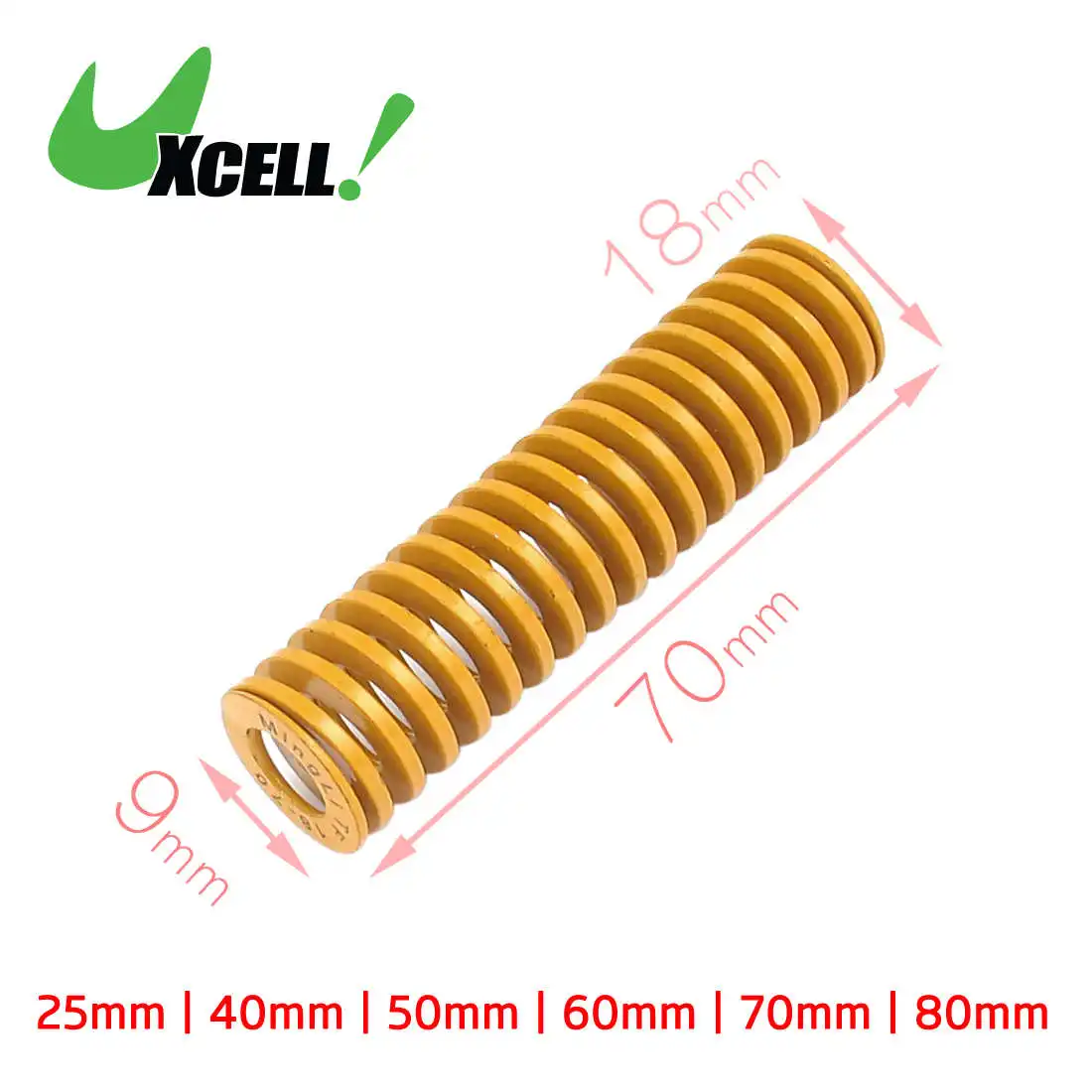 

Uxcell Od 18Mm Id 9Mm Chromium Alloy Steel Mould Die Spring Yellow Long 25mm | 40mm | 50mm | 60mm | 70mm | 80mm | 90mm