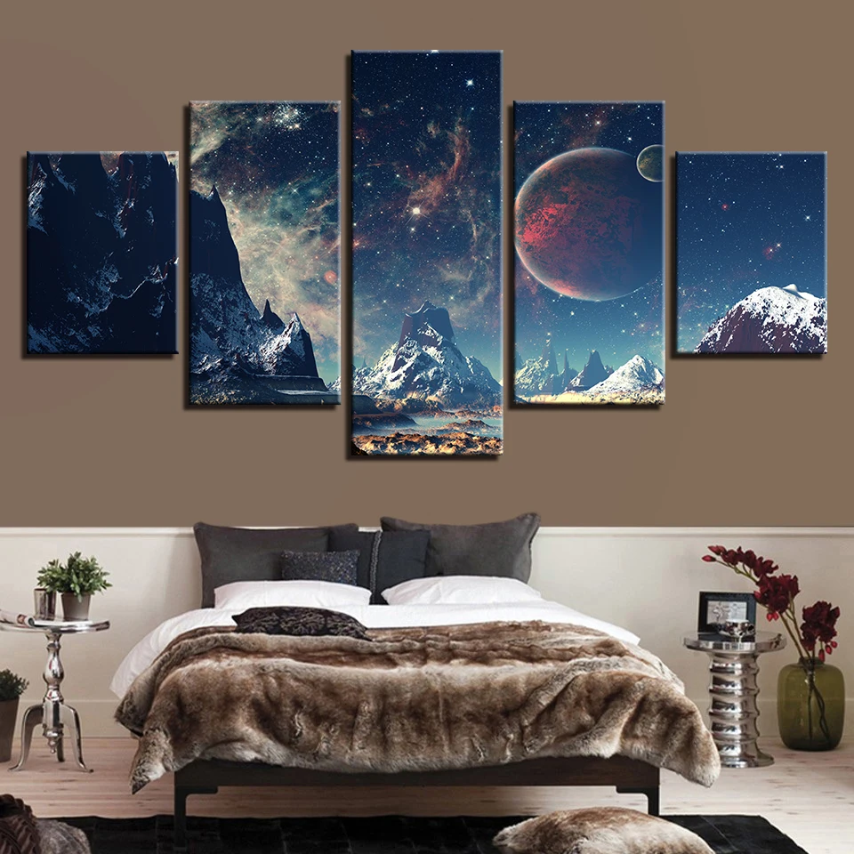 Night View Starry Sky Iceberg Abstract Landscape Painting
