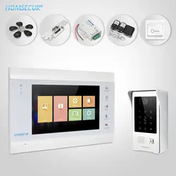 Homssecur 7 "проводной телефон видео домофон системная карта доступа для квартиры (BC091HD + BM705HD-W)