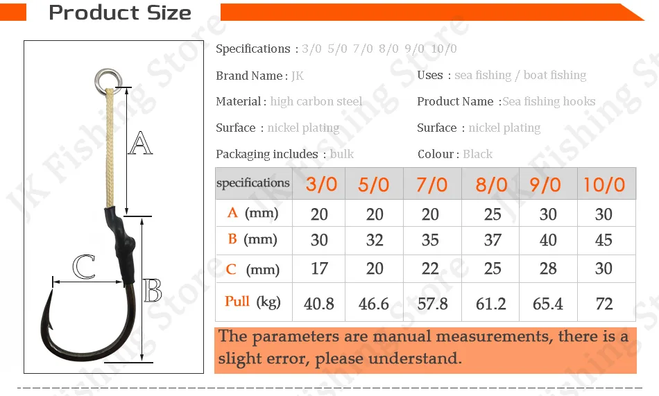 JK джиг крючок рыболовные морские рыболовные крючки вспомогательные крючки 10/0 9/0 Высокоуглеродистая сталь кевларовая линия тяжелые морские рыболовные снасти рыба крючок Mustad
