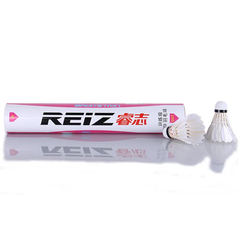 Reiz M9 12 قطع/أنبوب الريشة كرات الريشة الريش الأبيض كرات الريشة الريشة اكسسوارات ل المنافسة المهنية و لعبة