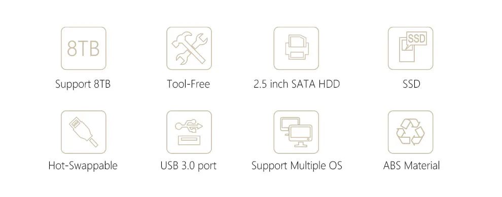 Ineo HDD чехол без инструментов Внешний USB 3,0 для SATA 2,5 дюймов жесткий диск SSD корпус Caddy с UASP [T2573]