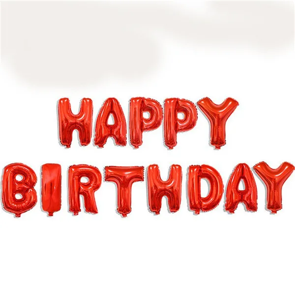 С днем рождения воздушные шары Алфавит буквы Висячие День рождения украшения Дети Золотой Серебряный Розовый Синий фольга Воздушные шары-гирлянды - Цвет: Red