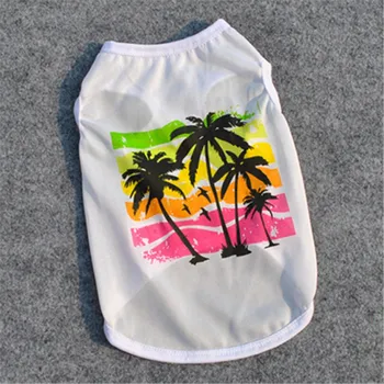 

Palm Tree Dog Clothes Summer 2018 New Dog Clothes French Bulldog Clothing Hawaiian Shirt Dog Cheap Breathable Cotton Shih Tzu E