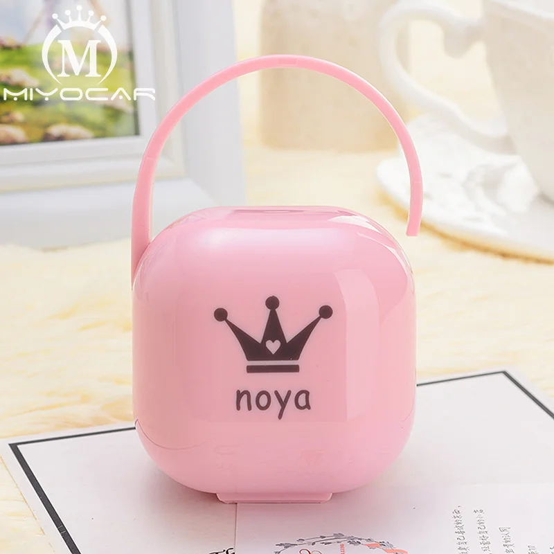 MIYOCAR personalized any name text photo can make Pacifier Storage Box and pacifier set teething toys pacifier clip pacifier chain pacifier accessories teether clip baby silicone accessories first letter pacifier ideal gift for baby pacifier