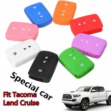 3 Buttons Silicone Cover Fob Case Shell For Toyota Tacoma Land Cruise 2016 2017