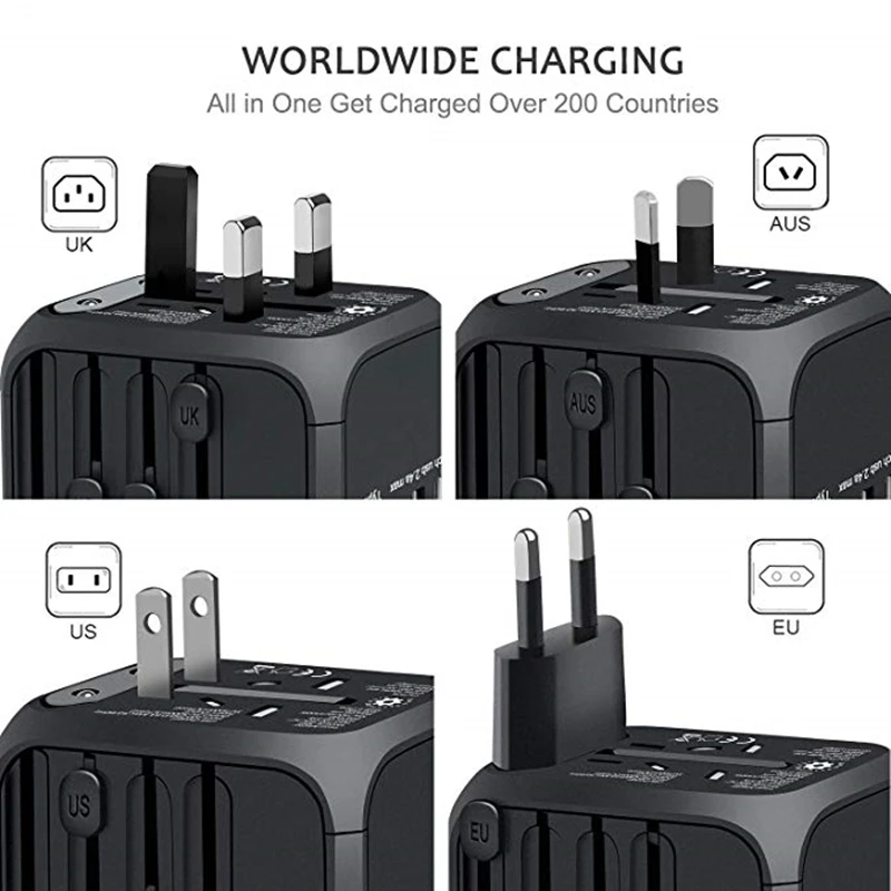 Wearpai International Travel charging adapter Универсальный адаптер 3USB с 3 4a адаптером питания