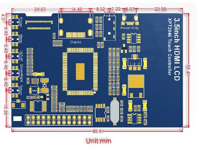 3,5 дюймов HDMI lcd для Raspberry pie 3,5 дюймов резистивный экран HDMI монитор ЖК-экран HDMI аудио выход ips экран